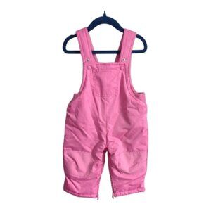 Disney Baby NWOT Pink Bib Overall Snowpants Fleece Lined Adjustable Size 6-12m